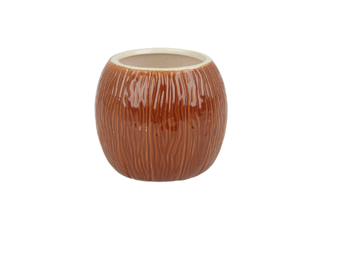 Ceramic Coconut Tiki Mug 500ml Medium Brown
