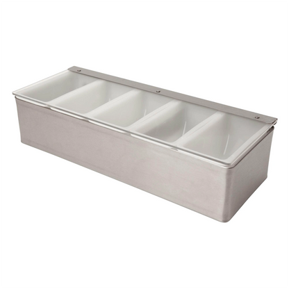 5-Part Stainless Steel Bar Condiment Holder