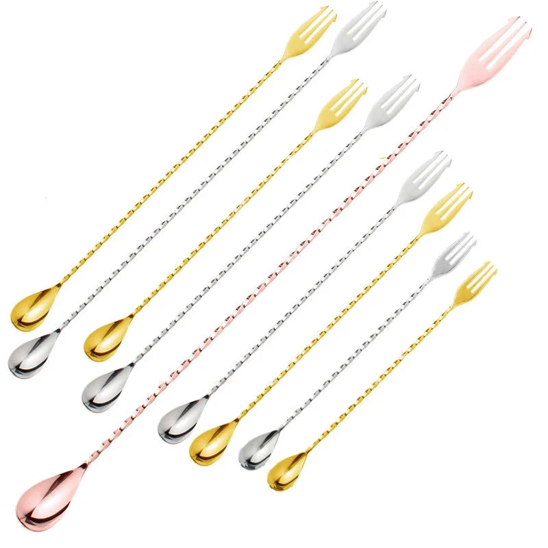 Trident Bar Spoon with Fork – Stainless Steel