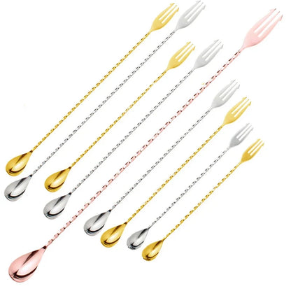Trident Bar Spoon with Fork – Stainless Steel