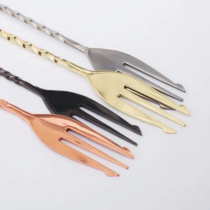 Trident Bar Spoon with Fork – Stainless Steel