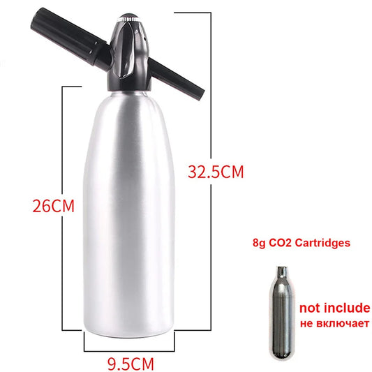 1L Aluminium Soda Water Siphon – Silver