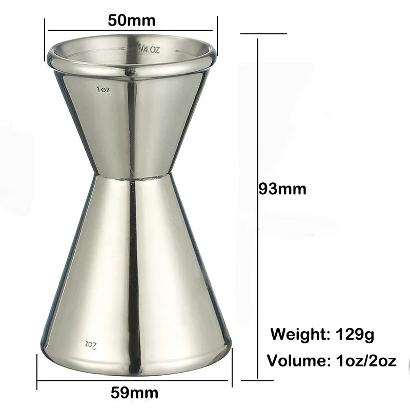 Double Cocktail Jigger 1oz/2oz – 304 Stainless Steel