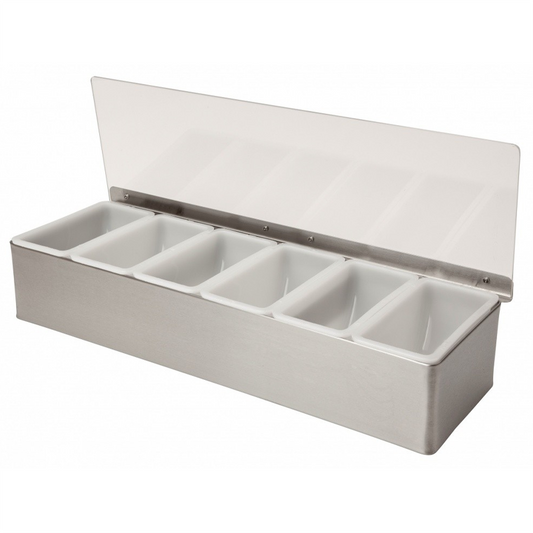 6-Part Stainless Steel Bar Condiment Holder